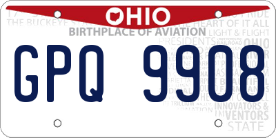 OH license plate GPQ9908