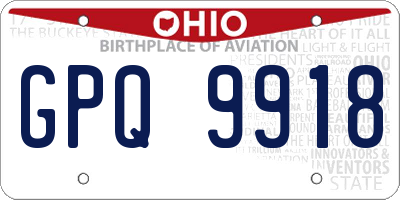 OH license plate GPQ9918