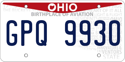 OH license plate GPQ9930