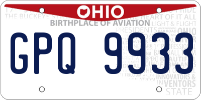 OH license plate GPQ9933
