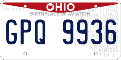 OH license plate GPQ9936