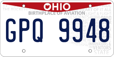 OH license plate GPQ9948
