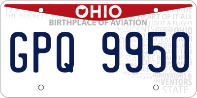 OH license plate GPQ9950