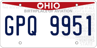 OH license plate GPQ9951