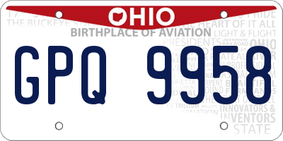 OH license plate GPQ9958