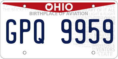 OH license plate GPQ9959