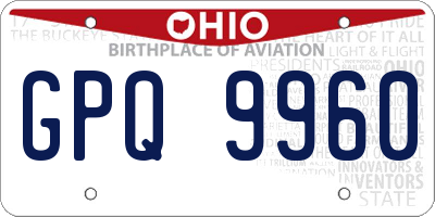 OH license plate GPQ9960