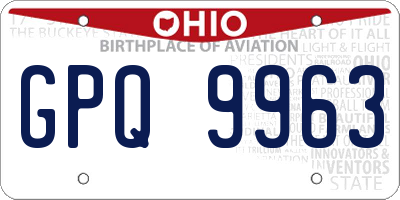 OH license plate GPQ9963
