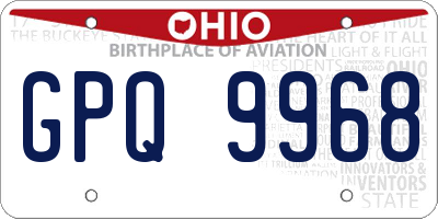 OH license plate GPQ9968