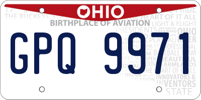 OH license plate GPQ9971