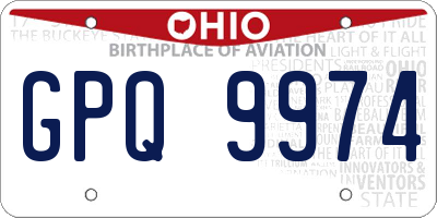 OH license plate GPQ9974