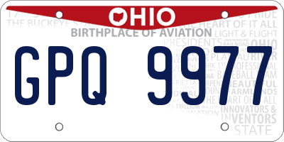 OH license plate GPQ9977