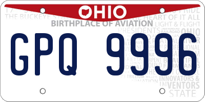OH license plate GPQ9996