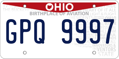 OH license plate GPQ9997