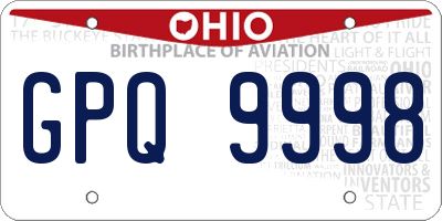 OH license plate GPQ9998