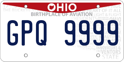 OH license plate GPQ9999