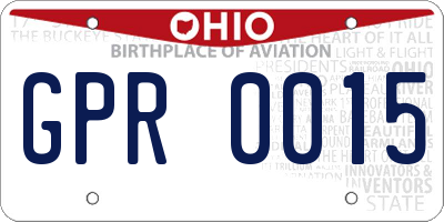 OH license plate GPR0015