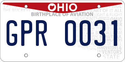 OH license plate GPR0031
