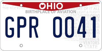 OH license plate GPR0041