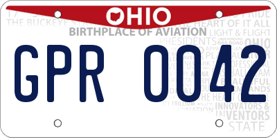 OH license plate GPR0042