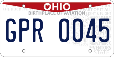 OH license plate GPR0045