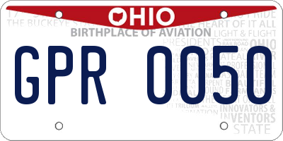 OH license plate GPR0050