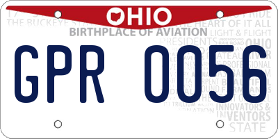 OH license plate GPR0056