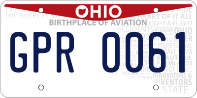 OH license plate GPR0061