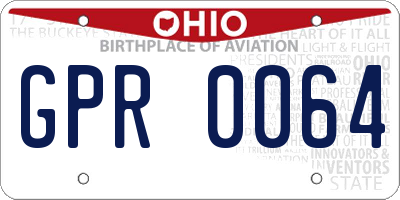 OH license plate GPR0064