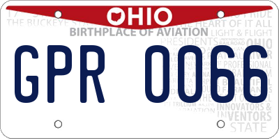 OH license plate GPR0066