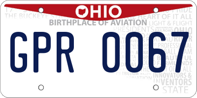 OH license plate GPR0067