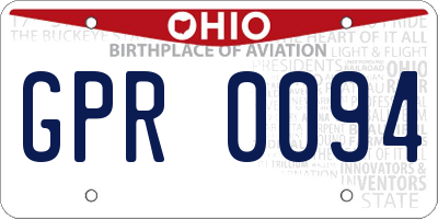 OH license plate GPR0094