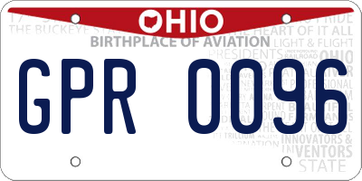 OH license plate GPR0096