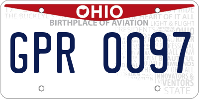 OH license plate GPR0097