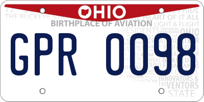OH license plate GPR0098