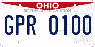 OH license plate GPR0100