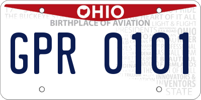 OH license plate GPR0101