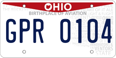 OH license plate GPR0104