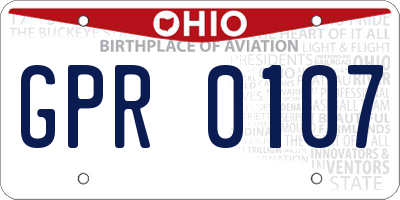 OH license plate GPR0107