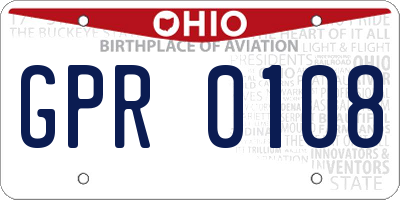 OH license plate GPR0108