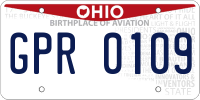 OH license plate GPR0109