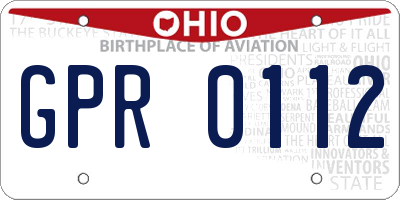 OH license plate GPR0112