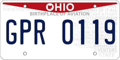 OH license plate GPR0119