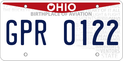 OH license plate GPR0122