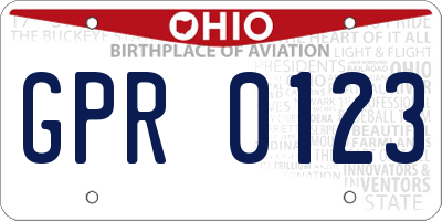 OH license plate GPR0123