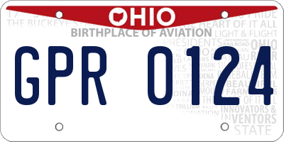 OH license plate GPR0124