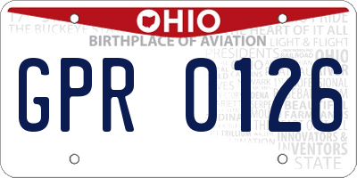OH license plate GPR0126