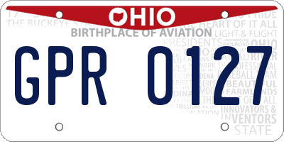 OH license plate GPR0127