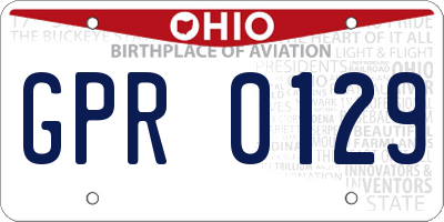 OH license plate GPR0129