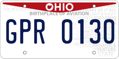 OH license plate GPR0130